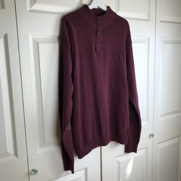 Chaps Mens Classic Fit Cotton Button Mock Sweater - Picture 7 of 16